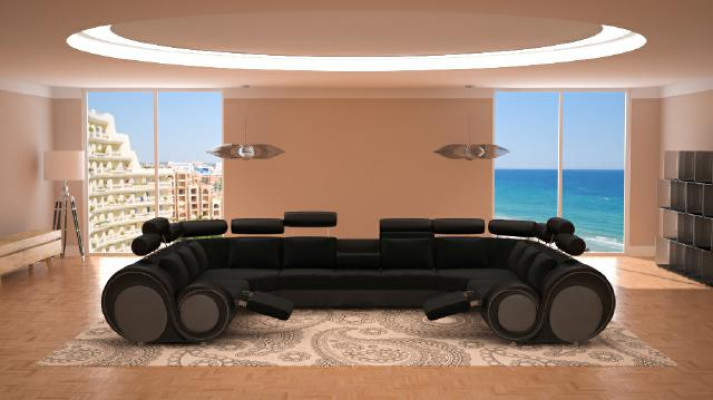 Ontwerper XXL woonlandschap bank bank stof sofa set hoekbank textiel nieuw