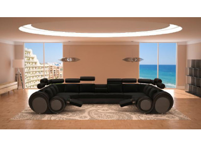 Ontwerper XXL woonlandschap bank bank stof sofa set hoekbank textiel nieuw
