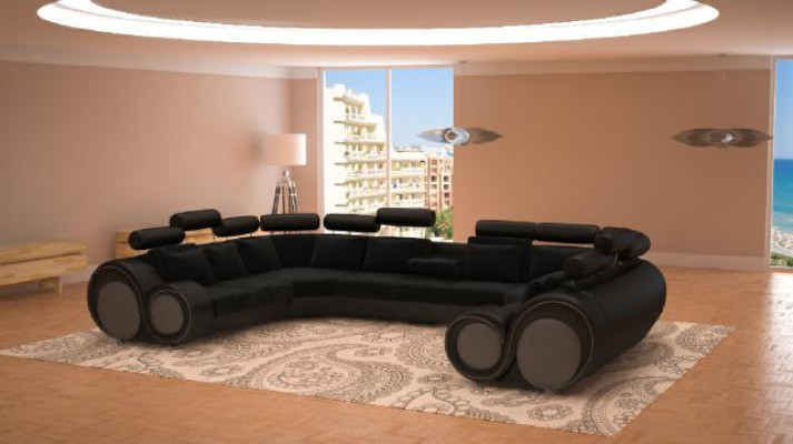 Ontwerper XXL woonlandschap bank bank stof sofa set hoekbank textiel nieuw