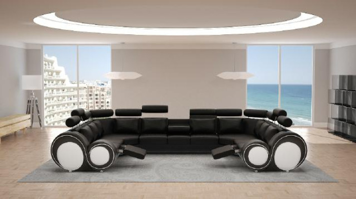 Hoekbank Leren bank Beklede Bank XXL Grote woonkamer Leren bank Bank Berlijn 6
