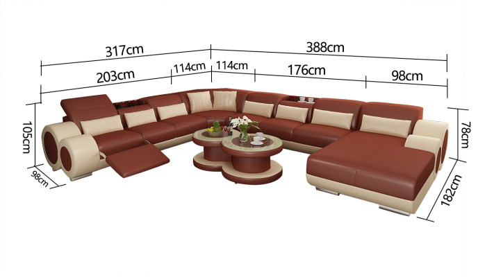 Leren bank bank woonlandschap hoekbank hoekbank set ontwerp modern bankstel