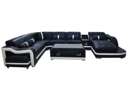 Eckbank Sofa Bank Bekleding Hoek Set Leren Banken Woonlandschap U-vorm Banken