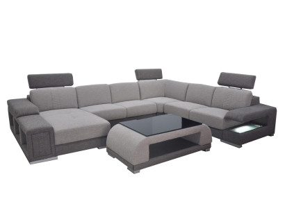 Hoekstof Modern XXL Bank Woonlandschap Stoffen Bank U-vorm B2015 Stof + Tafel