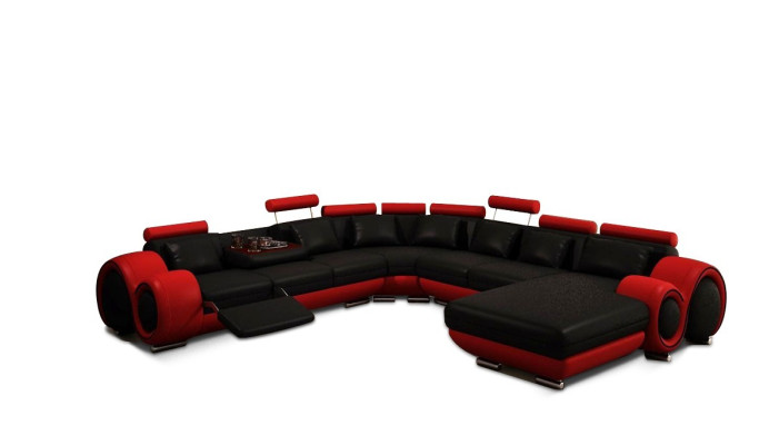 Leren bank Bank Woonlandschap Hoekbank Hoekbank Ontwerp Modern Sofa A1163B