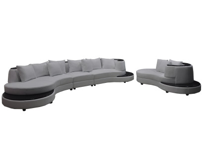 Woonontwerp Bank Ronde Hoekbank Bekleed Ronde Zitset Kamer Landschap USB