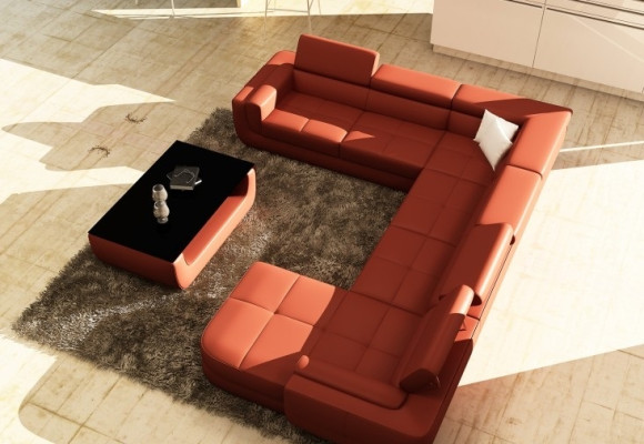 Exclusieve U-vorm design bank Luxe en elegantie met echt houten frame