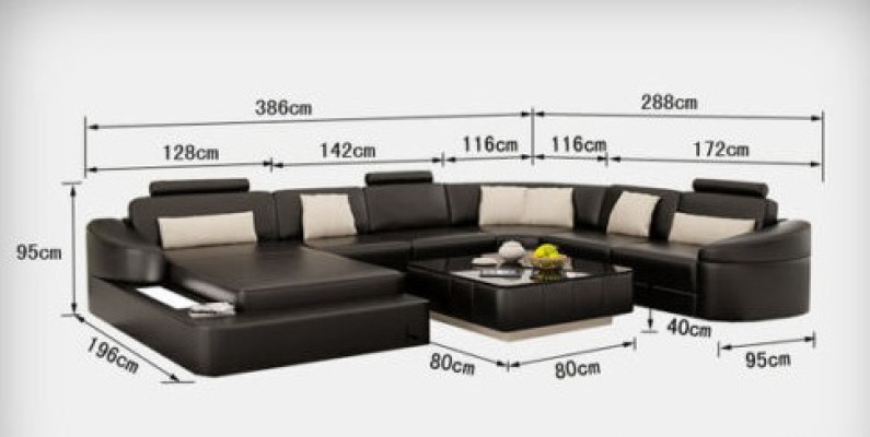 Leren bank met USB bankstel woonlandschap hoekbankstel design moderne banken U-vorm