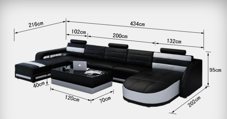 Hoekbank met ergonomische rugleuning en comfortabele armleuningen.