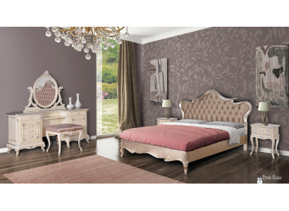 Luxe slaapkamer set Bed Nachtkastjes Kruk Kaptafel Spiegel Volledig nieuw