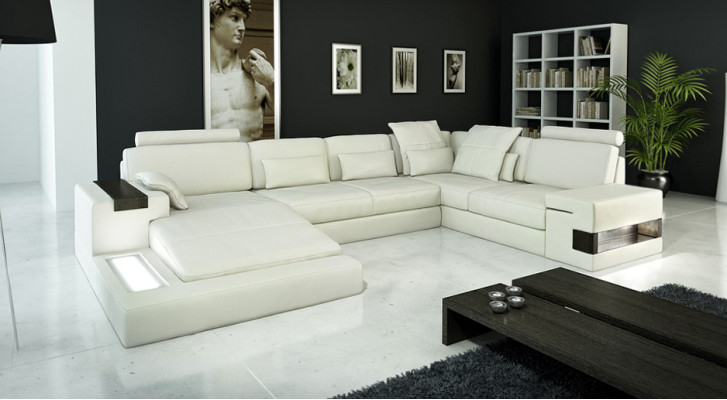 Elegant designer hoekbank in U-vorm - Ervaar exclusief woongevoel