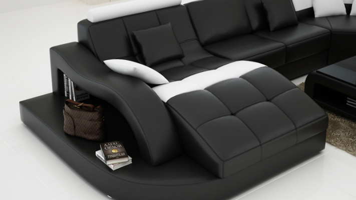 Leren bankstel bank woonlandschap hoekbank hoekstel design modern sofa L6015B