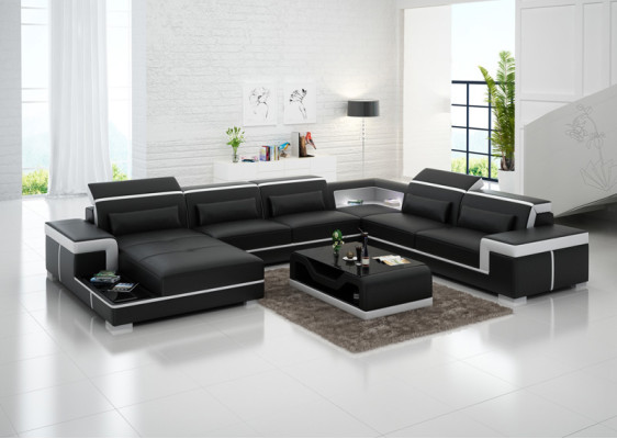 Leren bank USB woonlandschap hoekbank hoekstel ontwerp moderne bank bank nieuw