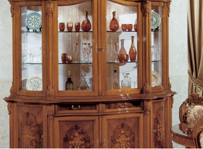 xxl Vitrine Glazen Kast Echt Hout Vitrine Dressoir Italiaanse Meubels Kasten  xxl Vitrine Glazen Kast Echt Hout Vitrine Dressoir Italiaanse Meubels Kasten
