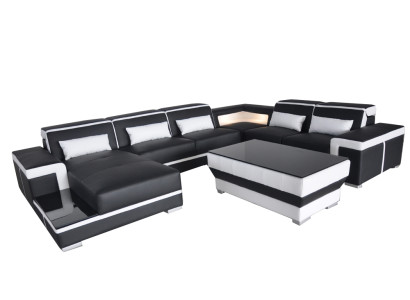XXL leren bankstel bekleding woonbank zithoek hoekbank bankstellen + tafel  XXL leren bankstel bekleding woonbank zithoek hoekbank bankstellen + tafel