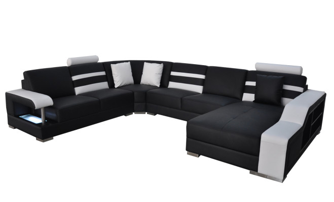 Eckbank met USB-bekleding van echt lederbank Sofas Bank Lounge meubilair