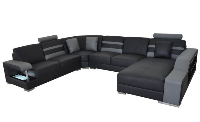 Eckbank met USB-bekleding van echt lederbank Sofas Bank Lounge meubilair