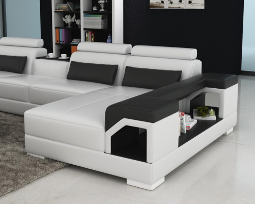 Leren bank Bank Woongebied Hoekbank Hoekbank Design Modern Bankstel G8010 Nieuw