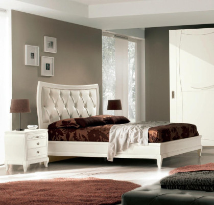 Bedroom set bed 2x bedside table wood Classic Italian furniture 3 pcs.