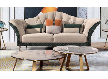 Ontwerpermeubels Bank Bankstel Bekledingsset 6-delige set Leren salontafel