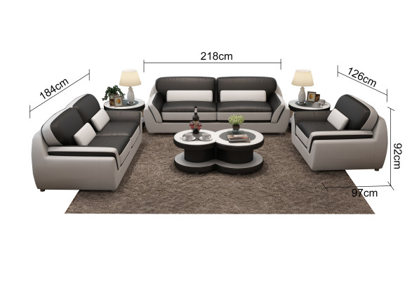 Leren bank Bank stel Nieuw 3+2+1 zitter Decor set Ontwerp Modern