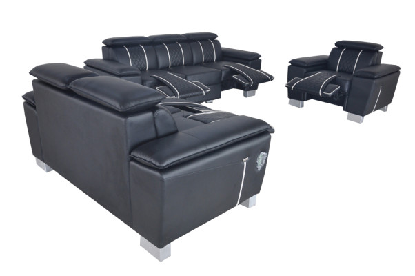 Sofaset leren bankstel bank ontwerp bank stoffering compleet set 3+2+1 met USB