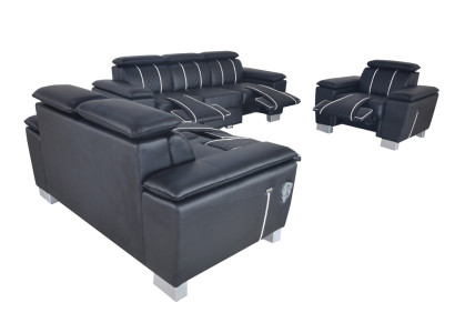 Sofaset leren bankstel bank ontwerp bank stoffering compleet set 3+2+1 met USB