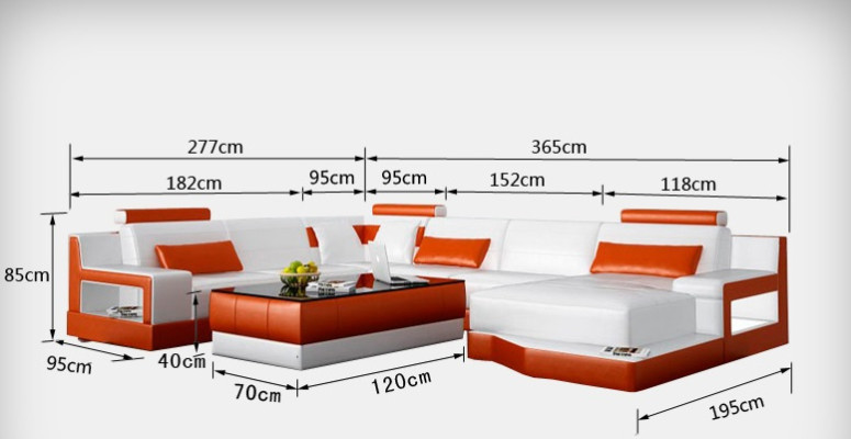 Ontwerp Leren Hoekbank Moderne Bankstel met Chaise Longue Hoek Zwart USB Nieuw