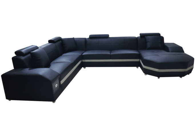 Bank hoekbank ontwerp bekleding hoekbank bank woonlandschap hoekbank U-vorm + USB