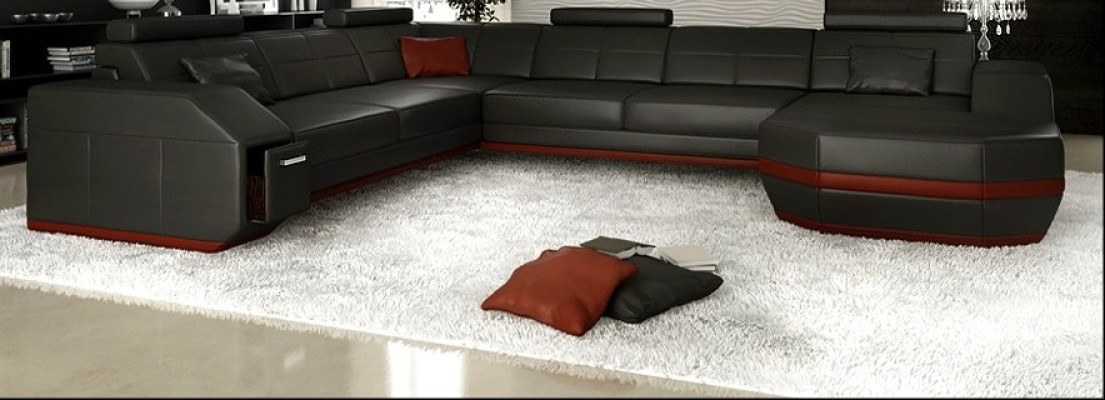 Bank hoekbank ontwerp bekleding hoekbank bank woonlandschap hoekbank U-vorm + USB