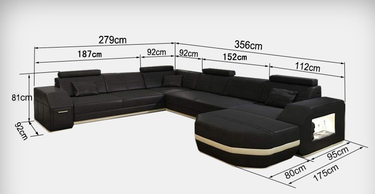 Woonlandschap lederen bank hoekbank hoekstel modern ontwerp bank met USB