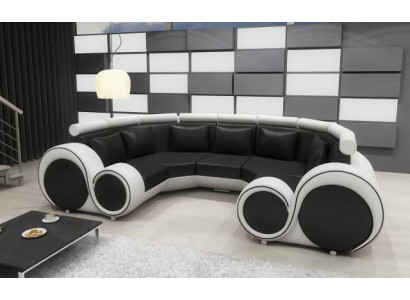 Exclusieve moderne leren sofa van premium kunstleer met houtframe