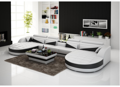 Leren bank Bank leefomgeving Hoekbank Hoekbank Set Ontwerp Modern Bankstel G8018D