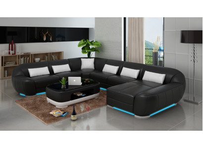 Leren bank Bank woonsamenstelling Hoekbank Hoekstel Ontwerp Modern Bankstel G8022