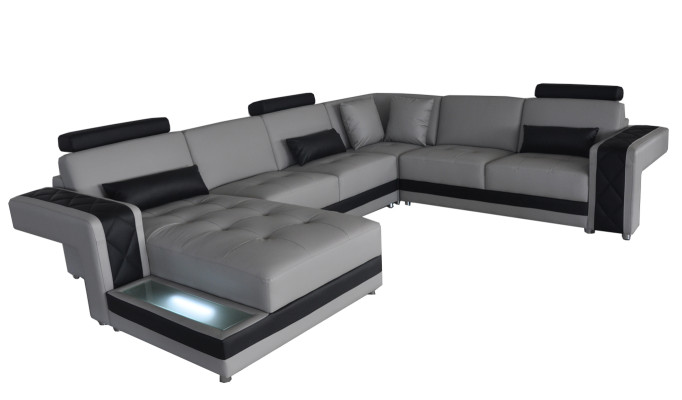 Leren bank Bank Woonlandschap Hoekbank Ontwerp Modern Decoratieve Bank
