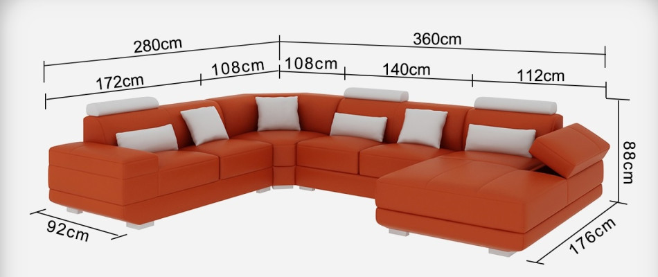 Leren bank Bank woonlandschap Hoekbank Hoekstel modern design Sofa