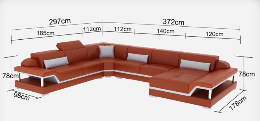 Design Leren Woonlandschap Hoekbank Moderne Set Bank Hoek Nieuw Wit USB