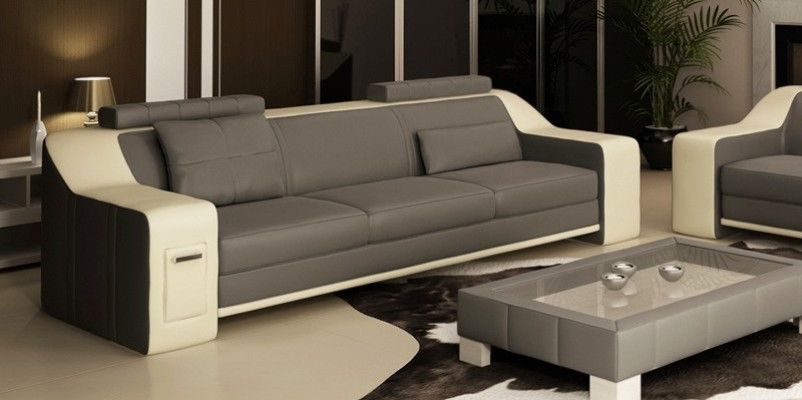Ledersofa Set Sofa Bank Zitkussen Bekleding Set Bankstel 3+2+1 Bankstellen HuttenG