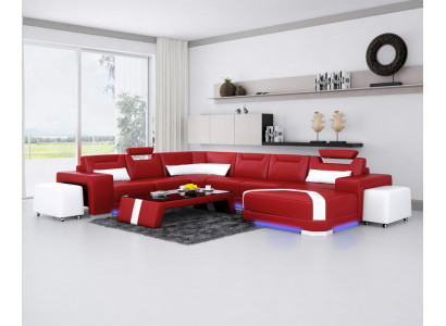 Leren bank Bank Woonschap Hoekbank Hoekbank Ontwerp Moderne Bank Nieuw F3011
