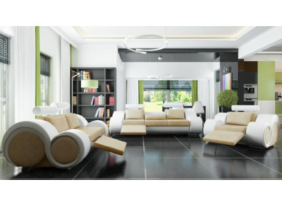 ONTWERPER BANK + USB-BANKSTEL 3/2/1 ZITTER RELAXBANK BEKLEDINGSTOFFEN.TEXTIEL