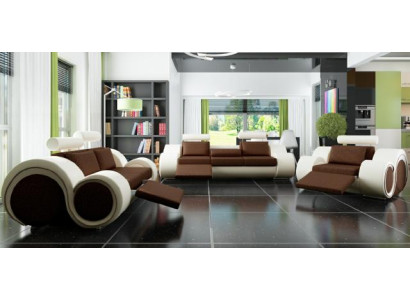 Designer bankstel 3+2+1 met USB-bekleding Bankstels Bruin bankstel set