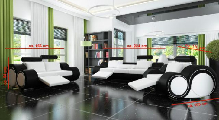 Designer bankstel 3+2+1 met USB-bekleding Bankstels Bruin bankstel set