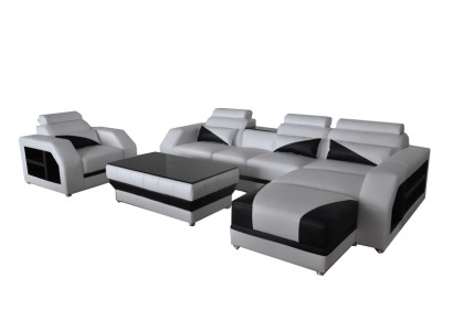 Bankstel Set Stoel Lederen Banken Stoel Tafel Bank