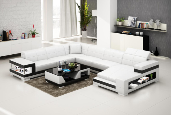 Leren bank Bank Woonlandschap Hoekbank Hoekbank Ontwerp Modern Bankstel G8017
