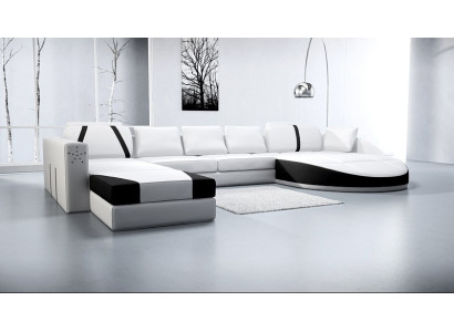 Ledersofa Bank Woonlandschap Hoekbank Hoekstel Ontwerp Modern Sofa A1122