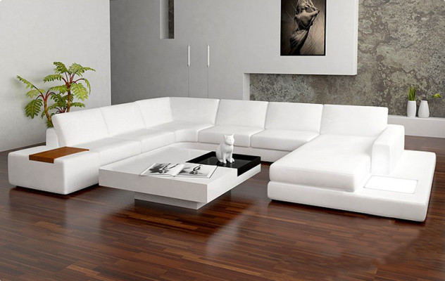 Leren bank Bank Woonlandschap Hoekbank Hoekmeubel Design Modern Sofa A1110