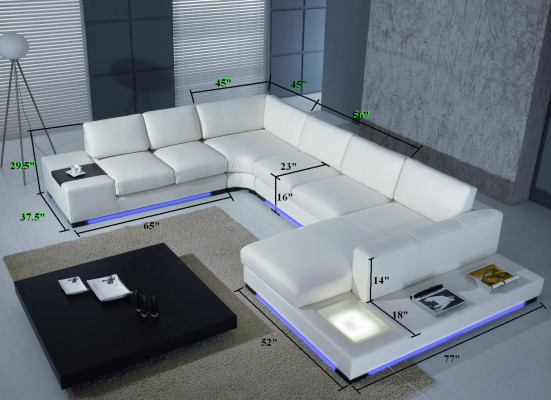 Leren bank Bank Woonlandschap Hoekbank Hoekmeubel Design Modern Sofa A1110
