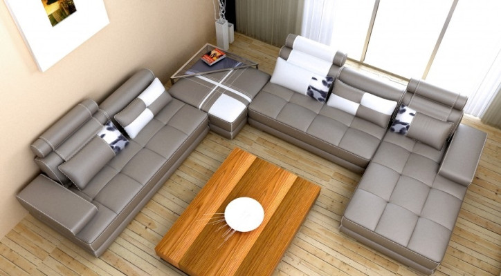 Elegant U-vormige designer hoekbank - Perfecte synthese van stijl en comfort.