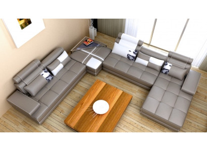 Elegant U-vormige designer hoekbank - Perfecte synthese van stijl en comfort.