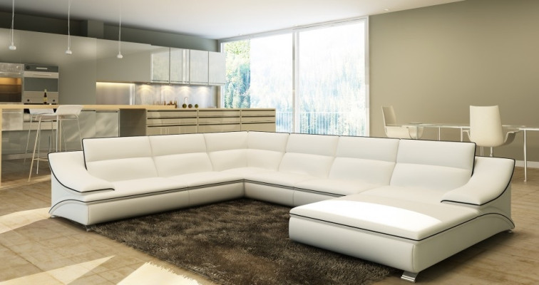Exclusieve U-vormige leren hoekbank Luxe en elegantie voor uw huis