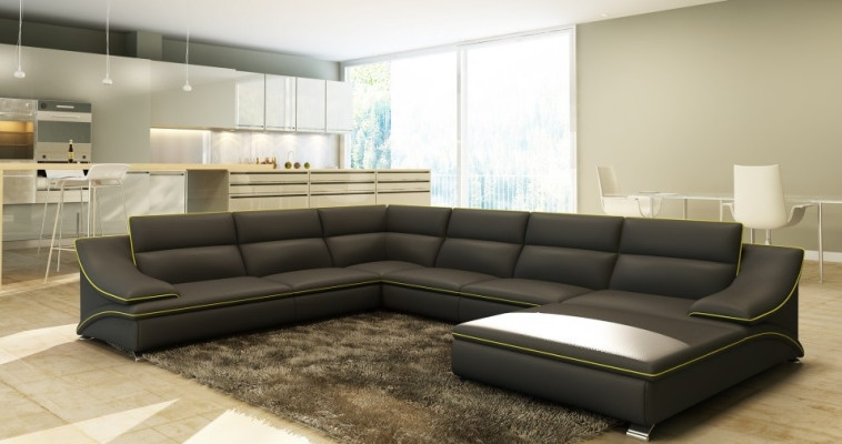 Exclusieve U-vormige leren hoekbank Luxe en elegantie voor uw huis